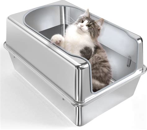 reviews on stainless steel cat litter box|stainless steel litter box pros.